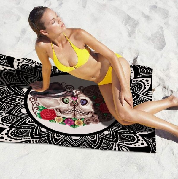 Square microfiber printed beach towel taro beach towel - Image 6