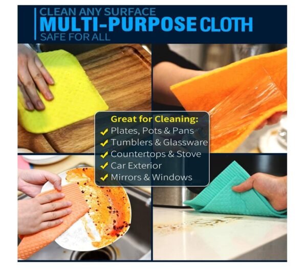 Sustainable Cellulose Dish Towel 12 Pcs Set - Image 3