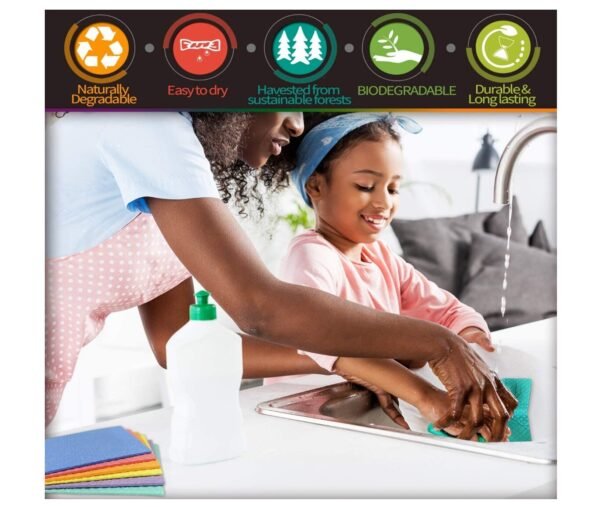 Sustainable Cellulose Dish Towel 12 Pcs Set - Image 5