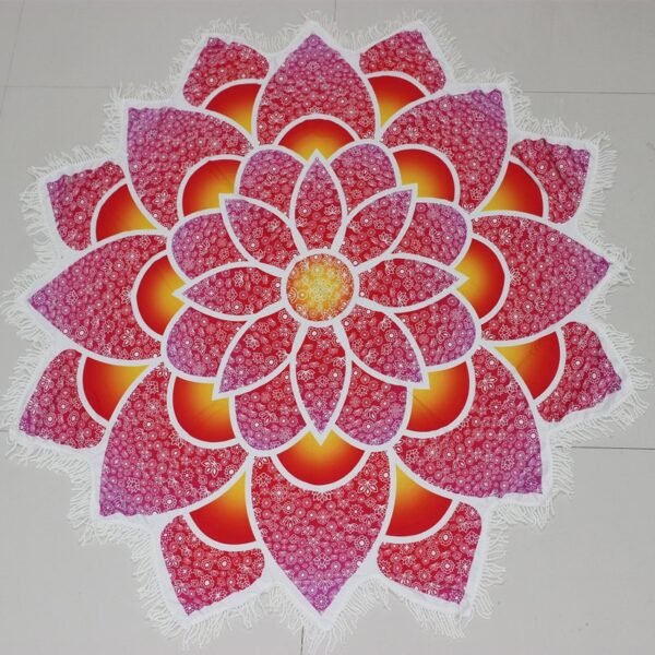 Lotus-Shaped Mandala Beach Towel - Image 6