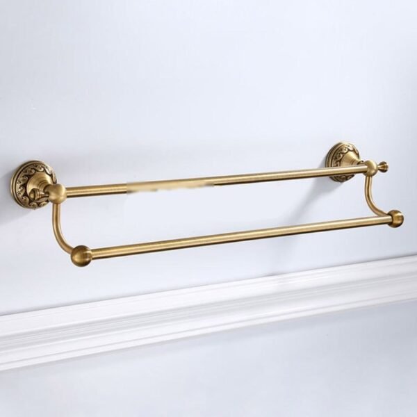 Brass Double Towel Rail for Bathroom - Image 3