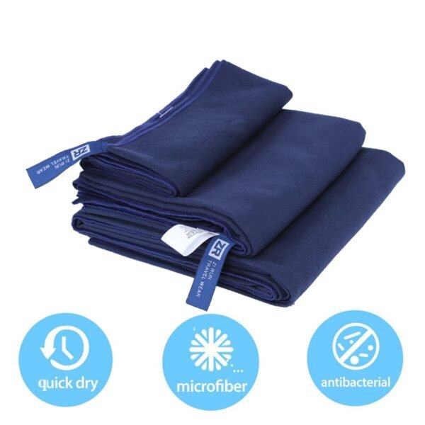 Dark Blue Microfiber Quick Drying Towels - Image 3