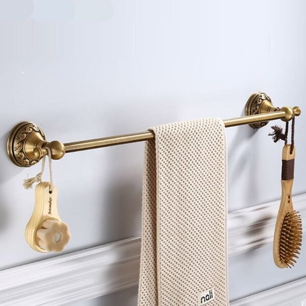 Antique Brushed Brass Towel Holder - Image 2