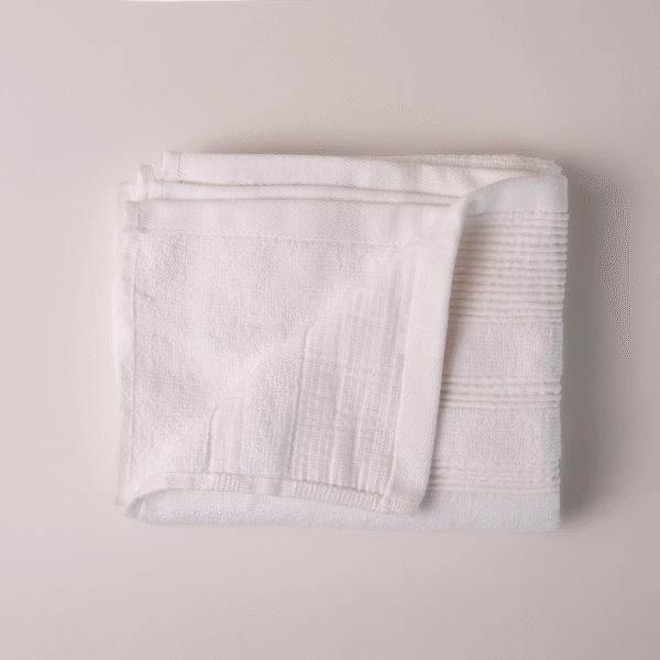 White Crinkled Border Hand Towel - Image 3