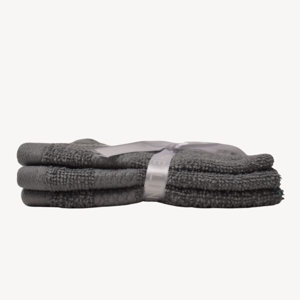 Dark Grey Diamond Face Towel - Set of 3 - Image 3