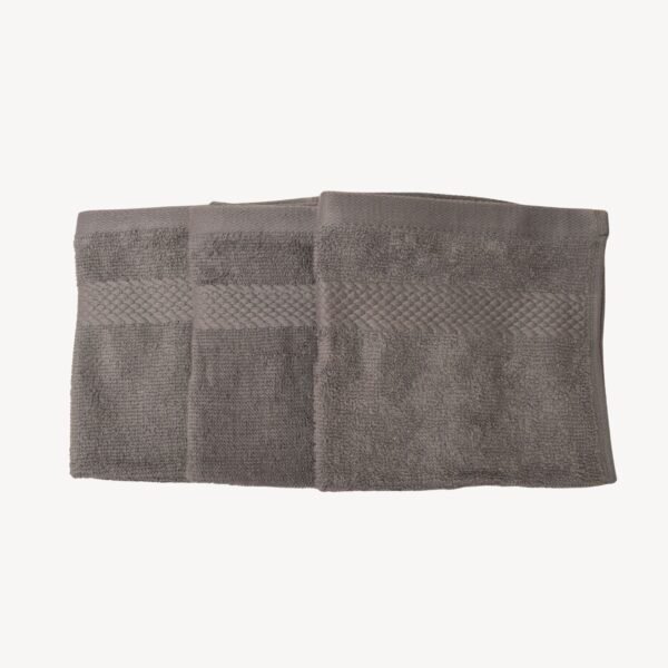 Light Grey Diamond Face Towel - Set of 3 - Image 4
