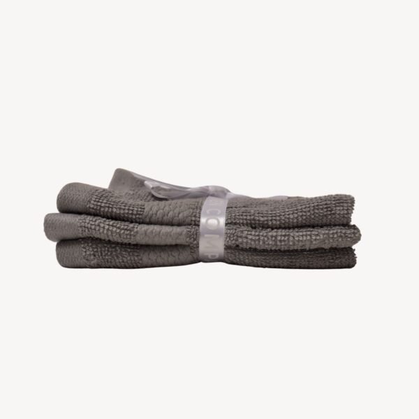 Light Grey Diamond Face Towel - Set of 3 - Image 3