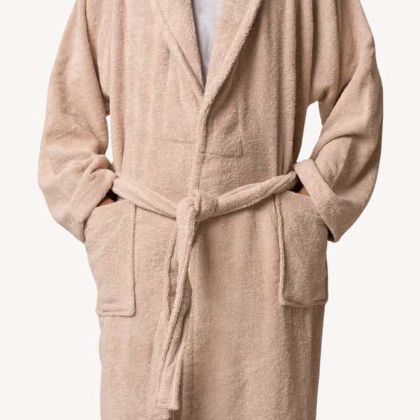 Soft Pink Shawl Collar Bathrobe - Image 3