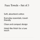 Light Grey Diamond Face Towel - Set of 3