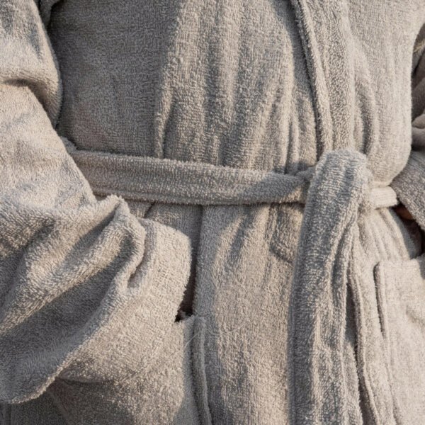 Grey Shawl Collar Bathrobe - Image 3