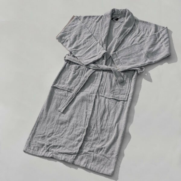Grey Shawl Collar Bathrobe - Image 2